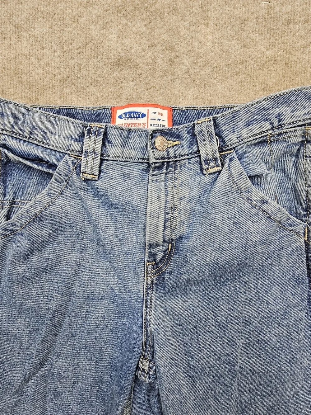 Vintage Old Navy Painter Carpenter Jeans Boys 14 Adjustable Waist Denim 90s